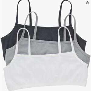 Fruit of the Loom Women's Spaghetti Strap Cotton Sports Bra, 3-Pack, Size 36